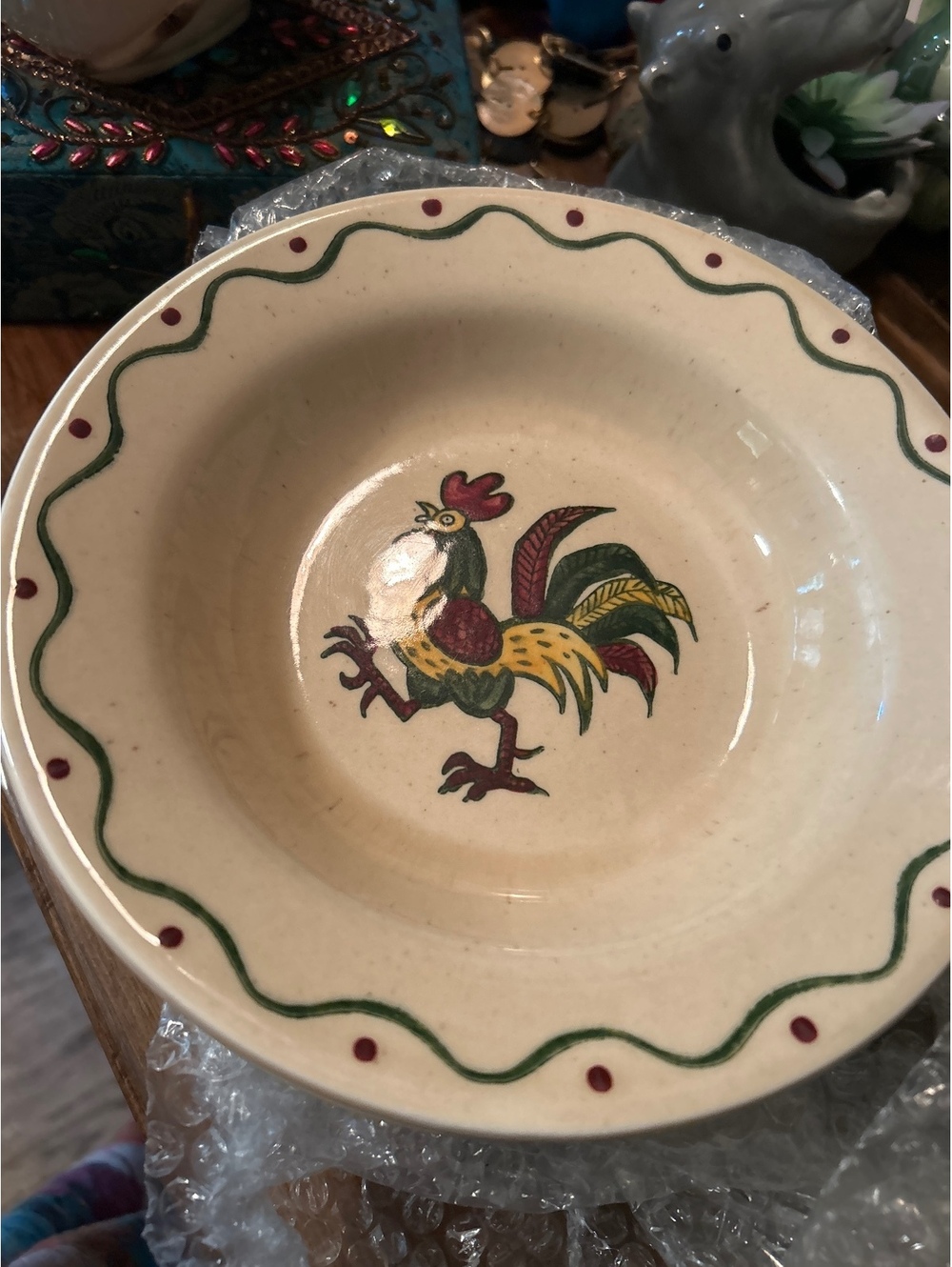 Vintage Metlox Rooster Soup Bowl Made in California